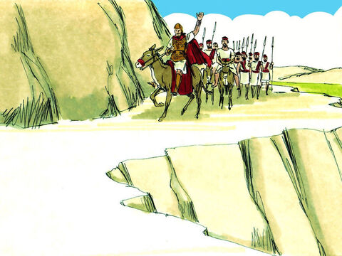Abias liderou seu exército para o norte para defender sua fronteira. – Slide número 7