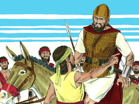 Jeroboão tinha astuciosamente enviado alguns de sua tropa por trás do exército de Judá para armar uma emboscada. O rei Abias e seus soldados não estavam somente em menor número, mas encurralados. Eles estavam prestes a serem atacados pela frente e por trás. – Slide número 14