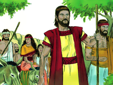 Abrão obedeceu e eles viajaram para o sul nas terras dos cananeus. – Slide número 6