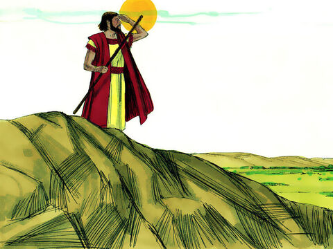 Deus disse a Abrão: "Eu darei esta terra para sua descendência." – Slide número 8