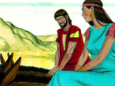 Assim que eles entraram no Egito, Abrão ficou preocupado. Sua esposa Sarai era muito bonita. Ele temeu que Faraó pudesse matá-lo para tomar Sarai como sua esposa. Então, ele disse a Sarai que ela fingisse ser sua irmã, não sua esposa. – Slide número 14