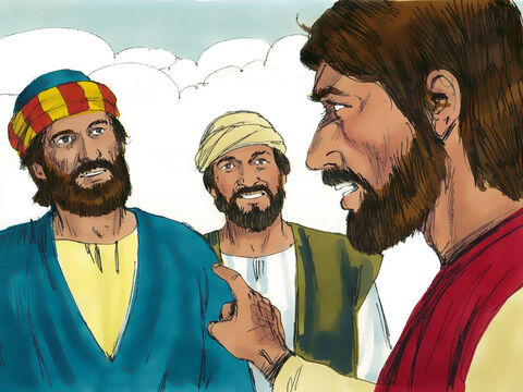 Jesus olhou atentamente para Simão e disse: "Você é Simão, mas deve ser chamado Pedro, a pedra!" – Slide número 6