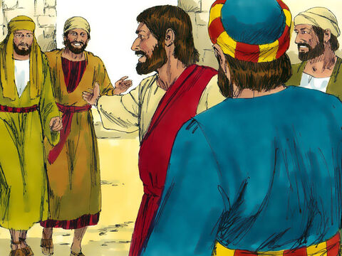 Ao se aproximarem, Jesus disse: "Lá vem um homem honesto — um verdadeiro filho de Israel". – Slide número 11
