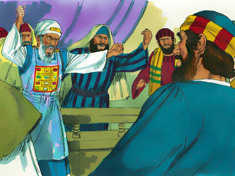 Quando os líderes judeus ouviram isso, ficaram tão furiosos que queriam matar os Apóstolos. – Slide número 8