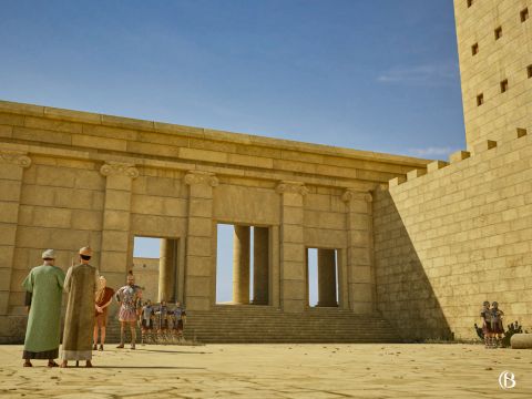 Este portão dava às pessoas acesso ao lado norte do Monte do Templo para entrar no Pátio dos Gentios. – Slide número 13