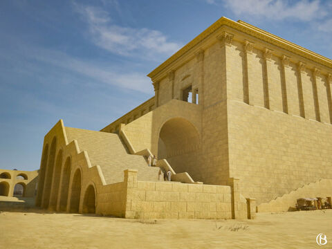 No canto sudoeste do templo havia uma entrada conhecida hoje como Arco e escada de Robinson (em homenagem ao estudioso bíblico Edward Robinson, que identificou seus restos em 1838). – Slide número 6