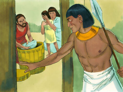 Êxodo 1: 22 Assim, o faraó deu ordens ao seu povo para que todo menino nascido de uma mulher hebreia fosse jogado no rio Nilo. – Slide número 12