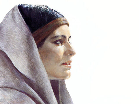 Esta ilustração pode ser usada para representar qualquer personagem feminino da Bíblia. – Slide número 2