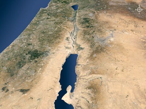 O vale do Jordão visto a partir do Mar Morto. – Slide número 2