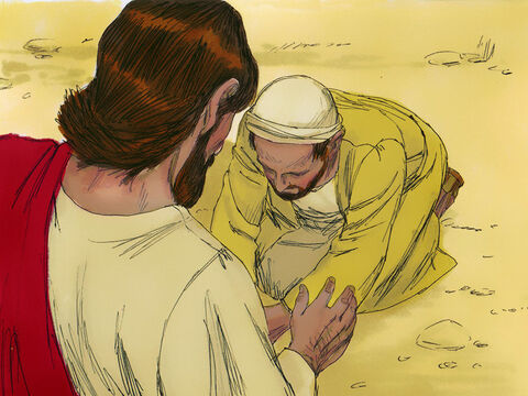 “Senhor, eu creio”, disse o homem e adorou Jesus. – Slide número 10