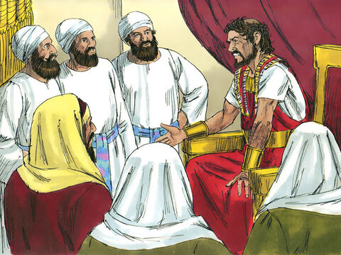 Quando o rei Herodes ouviu isso, ficou perturbado ao descobrir sobre o nascimento de um novo rei. Ele convocou os principais sacerdotes e mestres da lei para lhes perguntar onde o prometido Messias nasceria. – Slide número 4