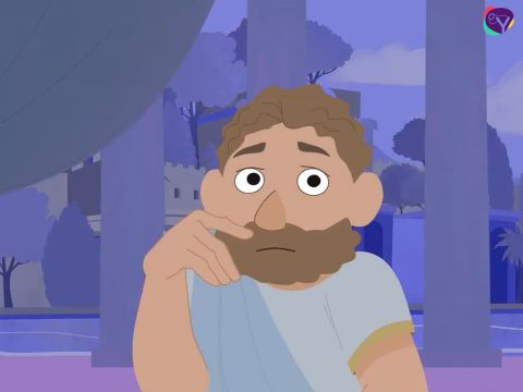 – Que o rei viva para sempre! – os sábios responderam. – Conte-nos seu sonho e nós interpretaremos o seu significado.<br/>– Não, eu esqueci o sonho – o rei respondeu. – Eu espero que vocês me digam o que eu sonhei e o significado do sonho ou todos vocês serão mortos. Porém, se vocês me contarem o meu sonho então vocês serão recompensados com muitos presentes e riquezas. – Slide número 5