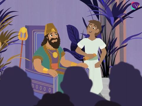 Nabucodonosor se prostrou com o rosto em terra perante Daniel, depois se levantou e deu ordens para que se trouxessem sacrifícios em honra ao Deus Todo-Poderoso. Ele deu muitos presentes a Daniel e o fez governante sobre toda a terra da Babilônia. A partir de então, Daniel foi colocado como chefe de todos os sábios do reino. A pedido de Daniel, seus três amigos também foram nomeados líderes da terra de Babilônia. A estes três jovens foram dados novos nomes babilônicos, a saber, Sadraque, Mesaque e Abednego. – Slide número 19