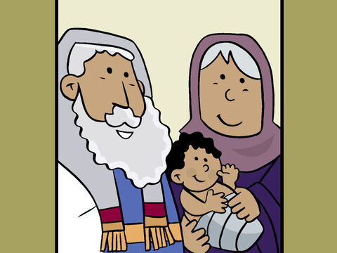 Mas Zacarias os surpreendeu, e escreveu que o bebê se chamaria João, não Zacarias. Naquele momento Zacarias pôde falar novamente, e começou a louvar a Deus. – Slide número 15