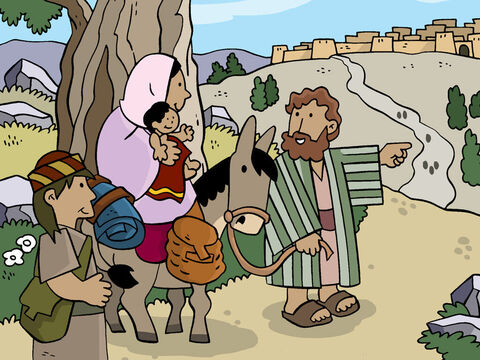 Quarenta dias após o nascimento de Jesus, José levou Maria a Jerusalém para realizar a cerimônia de purificação, que era exigida naqueles dias pelo Livro da Lei. – Slide número 1