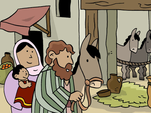 Por volta da mesma época, José, Maria e o Menino Jesus chegaram a Jerusalém. – Slide número 5