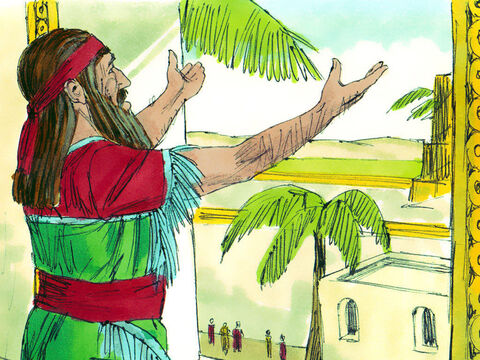Daniel era um judeu na Babilônia quando os medos e persas assumiram o controle da terra. Todos os dias, Daniel orava voltado para Jerusalém, sua terra natal. – Slide número 1
