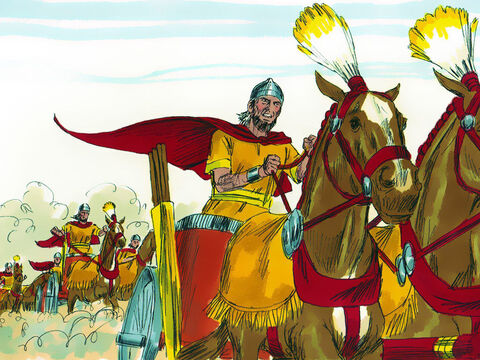 Na primavera, Davi enviou seu exército sob o comando de Joabe para sitiar Rabá, a cidade dos amonitas. Davi preferiu ficar em casa em Jerusalém. – Slide número 1