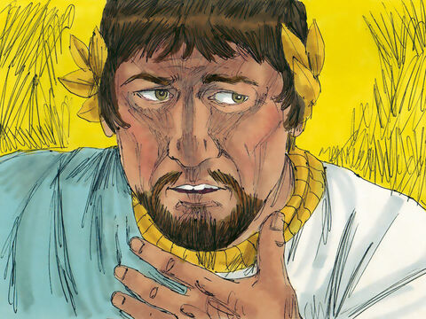O rei Herodes, o governante da Galileia, ouviu sobre os milagres que estavam acontecendo e ficou com medo de que João Batista tivesse voltado à vida. – Slide número 23