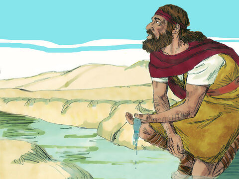 Deus disse a Elias que ele pegaria a água do riacho. – Slide número 7