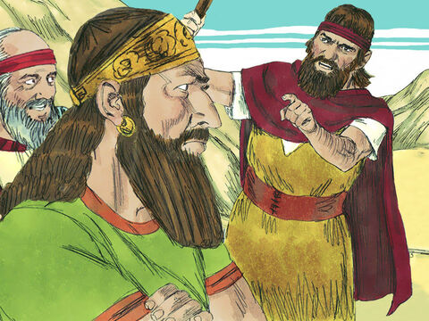 Quando o rei viu Elias, acusou-o de ser um encrenqueiro. Elias respondeu: "Eu não criei problemas, mas você e sua família, abandonaram os mandamentos do Senhor e adoraram Baal”. – Slide número 8
