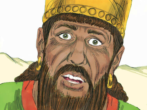 O rei Acabe procurou por toda parte para encontrar Elias, mas não conseguiu encontrá-lo. Elias estava escondido na ravina de Querite, onde bebeu água de um riacho e os corvos lhe traziam alimento. – Slide número 2