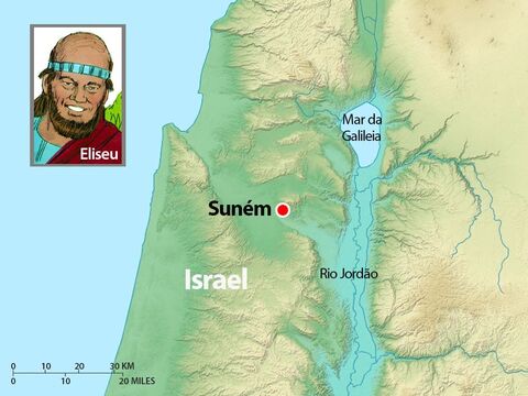 Um dia, o profeta Eliseu foi a Suném. – Slide número 1