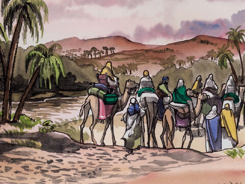 Depois de serem avisados através de um sonho para não voltarem a Herodes, eles voltaram por um outro caminho para o seu próprio país. – Slide número 9