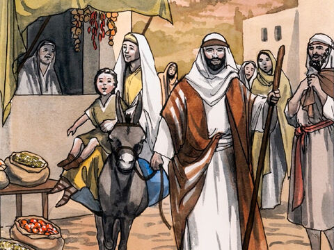 Então, quando José e Maria fizeram tudo de acordo com a lei do Senhor, eles voltaram para a Galileia, para sua própria cidade de Nazaré. – Slide número 12