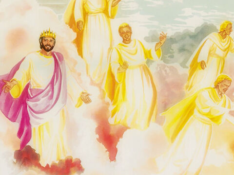 E acrescentou: “Em verdade, em verdade vos digo que vereis o céu aberto e os anjos de Deus subindo e descendo sobre o Filho do Homem”. – Slide número 11