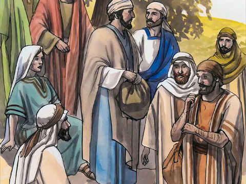 Então, naquele exato momento, Seus discípulos voltaram. Eles ficaram chocados porque Jesus estava falando com uma mulher. No entanto, ninguém disse: “O que você quer?” ou “Por que você está falando com ela?” – Slide número 7