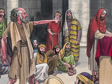 "Ah! Deixa-nos em paz, Jesus o Nazareno! Vieste para nos destruir? Eu sei quem você é - o Santo de Deus." – Slide número 4
