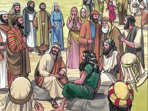 Toda a cidade saiu ao encontro de Jesus, e, quando o viram, suplicaram-lhe que saísse do território deles. – Slide número 10