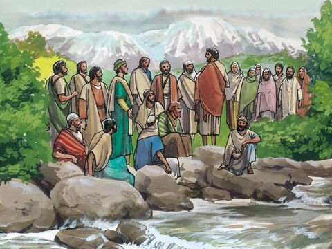 Jesus e os seus discípulos dirigiram-se para os povoados nas proximidades de Cesaréia de Filipe. – Slide número 1