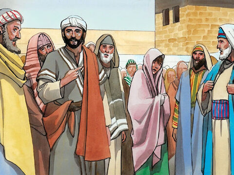 Os mestres da lei e os fariseus trouxeram-lhe uma mulher surpreendida em adultério. Fizeram-na ficar em pé diante de todos e disseram a Jesus: – Slide número 3