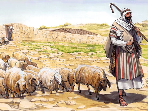“Depois de conduzir para fora todas as suas ovelhas, vai adiante delas, e estas o seguem, porque conhecem a sua voz. Mas nunca seguirão um estranho; na verdade, fugirão dele, porque não reconhecem a voz de estranhos. – Slide número 3