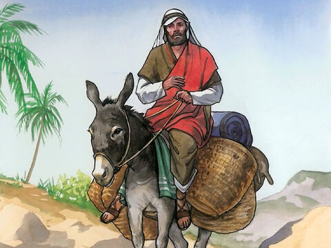 “Mas um samaritano, estando de viagem, chegou onde se encontrava o homem e, – Slide número 11