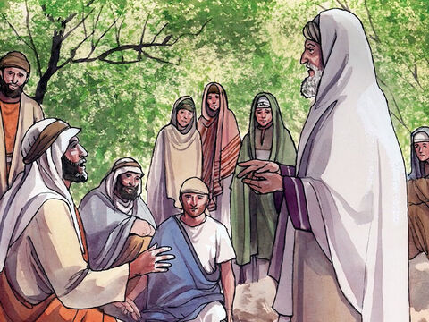 “Aquele que teve misericórdia dele”, respondeu o perito na lei. Jesus lhe disse: “Vá e faça o mesmo”. – Slide número 16