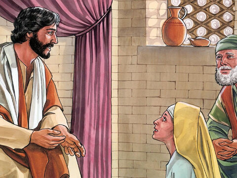 Maria, sua irmã, ficou sentada aos pés do Senhor, ouvindo a sua palavra. – Slide número 3