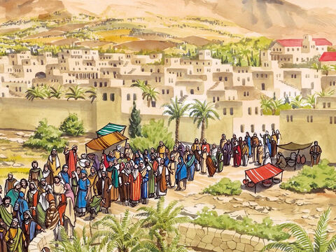 Jesus entrou em Jericó, e atravessava a cidade. – Slide número 1