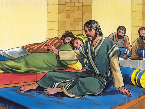 Respondeu Jesus: “Deixe-a em paz; que o guarde para o dia do meu sepultamento. – Slide número 6