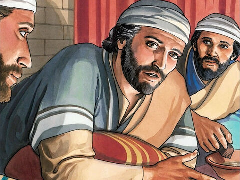 Quando terminou de lavar-lhes os pés, Jesus tornou a vestir sua capa e voltou ao seu lugar. Então lhes perguntou: “Vocês entendem o que lhes fiz?  Vocês me chamam ‘Mestre’ e ‘Senhor’, e com razão, pois eu o sou. – Slide número 11