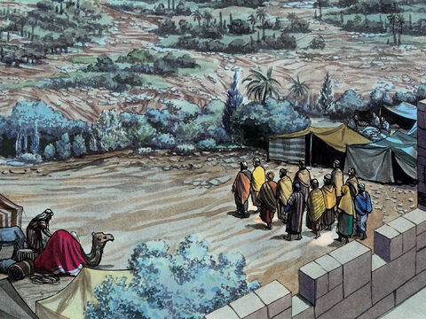 Como de costume, Jesus foi para o monte das Oliveiras, e os seus discípulos o seguiram. – Slide número 1