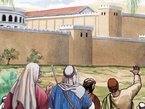 e voltaram imediatamente para Jerusalém. – Slide número 25
