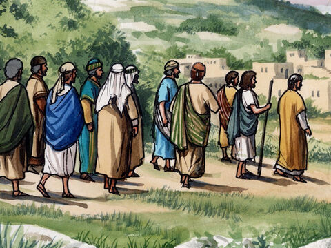 Então Jesus os conduziu até Betânia ... – Slide número 5