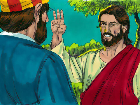 “Pedro, disse Jesus, "nesta mesma noite, antes que o galo cante uma segunda vez,  você me negará três vezes”. – Slide número 3