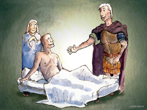 Naquele mesmo momento, o servo do centurião romano foi curado! – Slide número 9