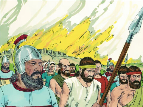 Ele capturou muitas cidades na Galileia e Gileade e levou cativos de volta para a Assíria como prisioneiros. – Slide número 8