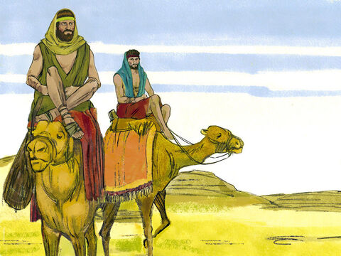 Jacó enviou mensageiros a Esaú para dizer: "Seu servo Jacó morou até agora com Labão. Ele tem gado, burros, ovelhas, cabras e servos. Ele implora para encontrar graça a seus olhos”. – Slide número 2