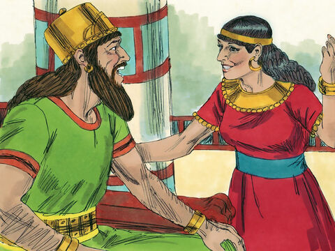 Foi arranjado um casamento entre a filha do rei Acabe, Atalia, e o filho de Josafá, Jeorão. – Slide número 2